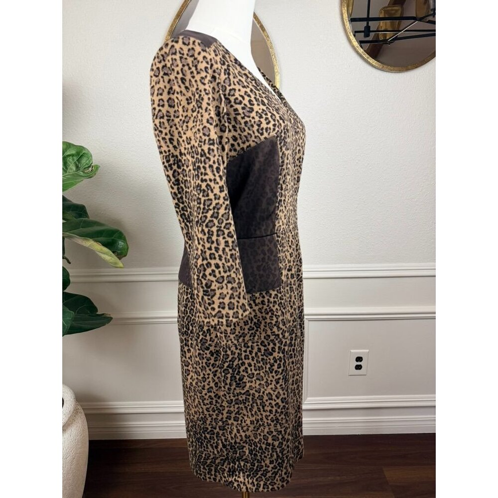 Quiet Luxury Leopard Pencil Dress|Power Femme Rich Mom Elegance|Antonio Melani 6 - Picture 5 of 14